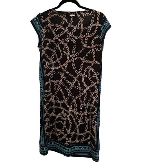 Michael Kors Black & Gold Chain Design Dress- Size M - Picture 2 of 8